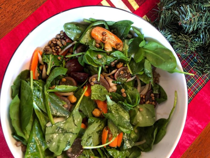 Spinach and Lentil Salad