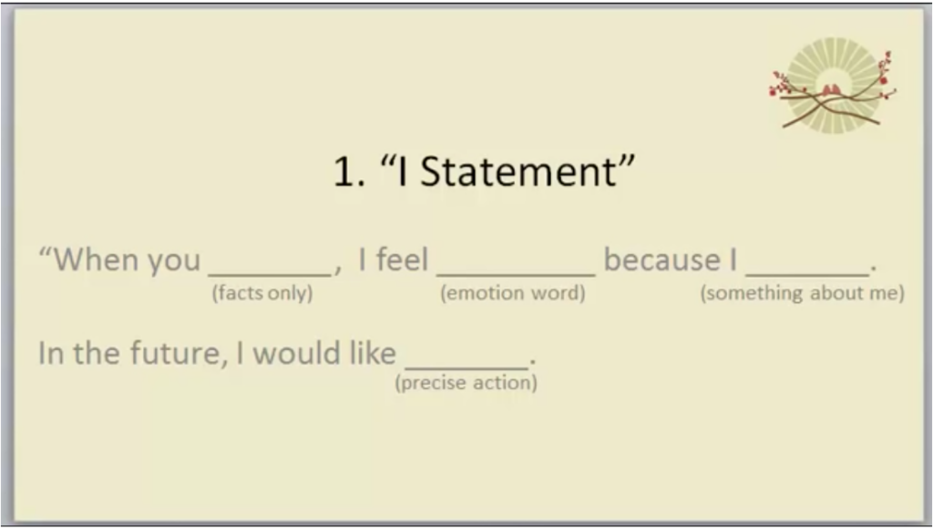 "I Statement" for healthy communication