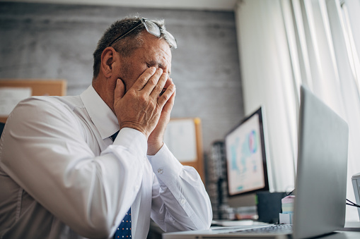 Man needs computer health tips after spending too long in front of his computer