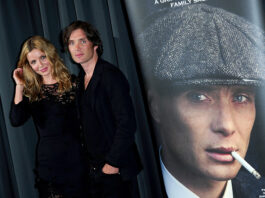 Annabelle Wallis and Cillian Murphy arriving at a gala screening of Peaky Blinders at the BFI, London. (Photo by Ian West/PA Images via Getty Images)