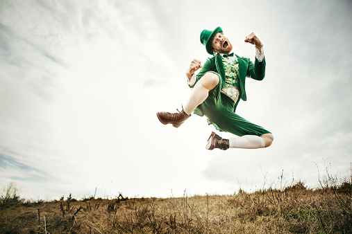 Man celebrating St Patrick's Day