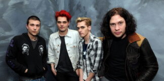 My Chemical Romance takes a group photo at The GRAMMY Museum.