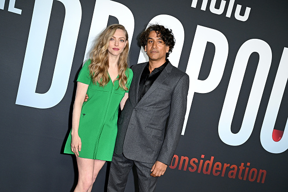 Amanda Seyfried and Naveen Andrews attend the Los Angeles Finale Event for Hulu's 
