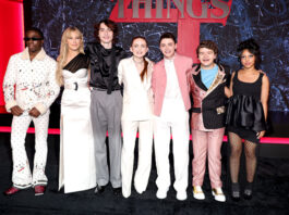 The cast of Stranger Things in New York for the Season 4 premiere.