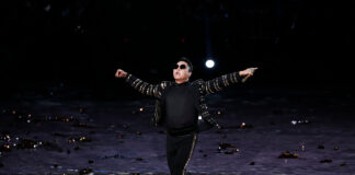 K-pop star PSY performs at the 70th Armed Forces Day celebration.