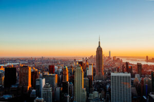 A view of the New York City skyline.