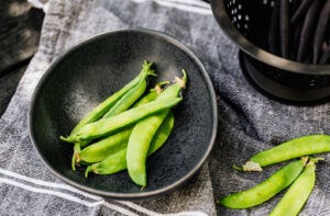 Edamame with sea salt in a bowl